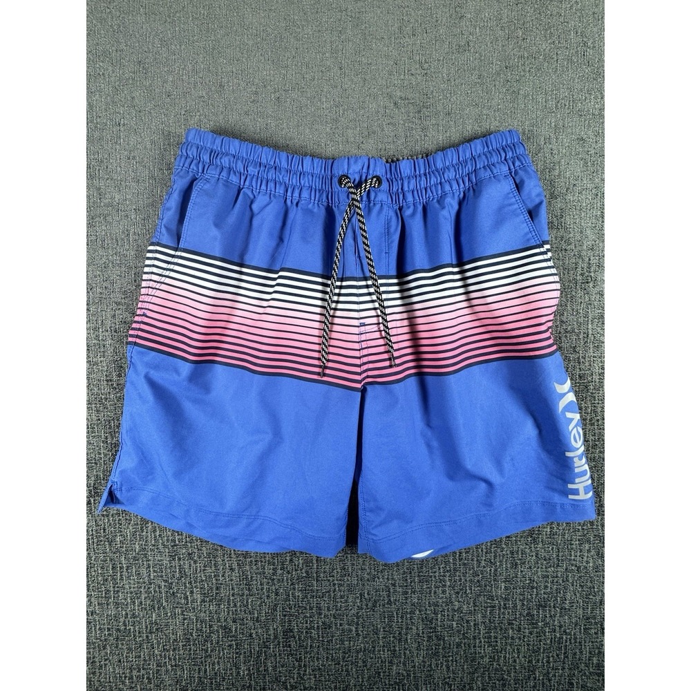 Hurley Mens Large One and Only Gradient Swim Board Shorts Elastic‎ Waist Pockets